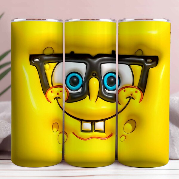 3D Inflated Cartoon character Tumbler Wrap, 20oz Cartoon Tumbler, Movies Tumbler, Trendy Gift, PNG Download