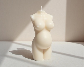Pregnant Female Torso Candle | Minimalist Home Decor