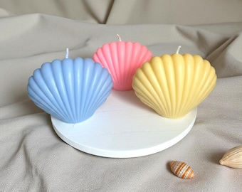 Soy Wax Seashell Candle: Coastal Decor, Beach Gift