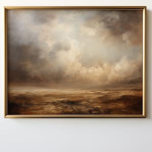 Vintage Australian Landscape Print | PRINTABLE Art | Cloudy Australian Desert | Digital Download | Rustic Country Wall Art | Decor | 01