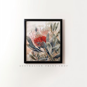 Australian Banksia: Digital Download of Native Banksia Illustration | Stunning Floral Wall Art Inspired by Australian Native Flowers