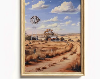 Australian Outback Shed Art Print Australian Farmhouse Digital Wall Decor Printable Art Australian Landscape Abandoned Farm