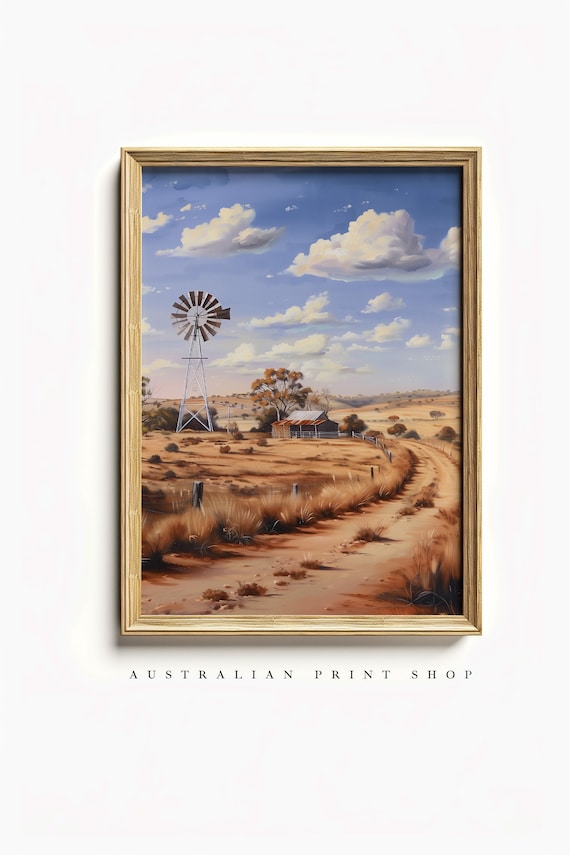 Australian Outback Shed Art Print Australian Farmhouse Digital Wall Decor Printable Art Australian Landscape Abandoned Farm