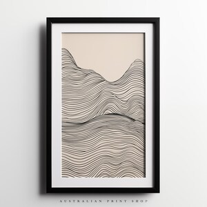 Minimalist Line Art | PRINTABLE Neutral Wall Art | Abstract Line Print | Minimalism | Digital Download | Beige Print