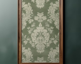 Green Textile Wall Art | Vintage Tapestry Print | PRINTABLE | Digital Download | Muted Art Download
