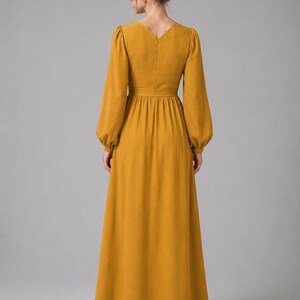 長袖マキシドレスの型紙、ラップVネック、コテージコア・ボヘミアンスタイル（PDFダウンロード） 画像 10