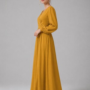 長袖マキシドレスの型紙、ラップVネック、コテージコア・ボヘミアンスタイル（PDFダウンロード） 画像 9
