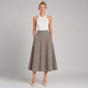 Midi Skirt Sewing Pattern PDF, A-Line Skirt Pattern, Flared Skirt, Women's High Waist Skirt, Printable PatternXS-4XL | A4 A0 US Letter image 8
