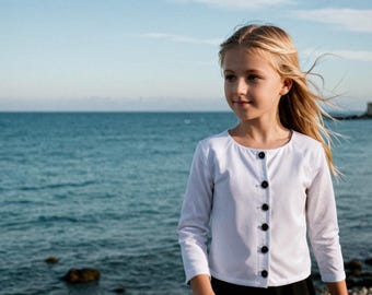 Girl's Buttoned Cardigan Vest Pattern (Sizes 2T-16Y) (Instant Download)