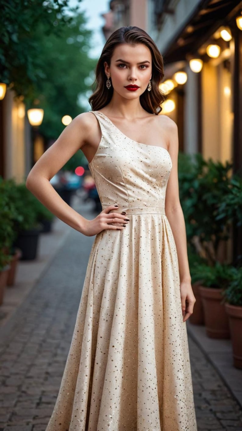 One Shoulder Maxi Dress Sewing Pattern | Evening Gown (PDF Pattern) image 1