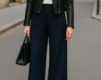 Palazzo Trousers Sewing Pattern: Elastic Waist (US 2-30) (Digital Download)