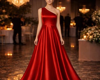 One Shoulder Evening Gown Sewing Pattern: A-line Dress (digital PDF) - Etsy