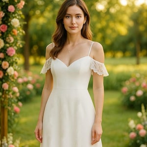 Patrón de costura para vestido largo con hombros descubiertos / Vestido de verano, vestido de novia, PDF / XS–4XL (EE. UU.) 2–30 / A0 (A4) (EE. UU.)