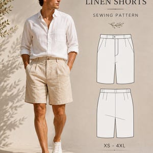 Relaxed fit linnen short voor heren naaipatroon | Zomer casual pdf (XS-4XL)
