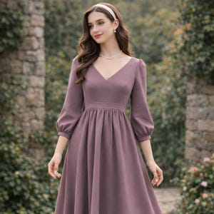 Balloon Sleeve Evening Dress - Etsy