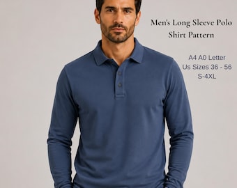 Men's Long Sleeve Polo Shirt Sewing Pattern (PDF Download)