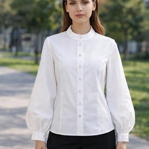 Bishop Sleeve Blouse Sewing Pattern: Ladies Sizes XS-4XL (Digital Download)