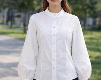 Bishop Sleeve Blouse Sewing Pattern: Ladies Sizes XS-4XL (Digital Download)