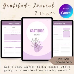 Gratitude Journal: Self-Care & Mindfulness Prompts, Letter to Future Self (Printable PDF