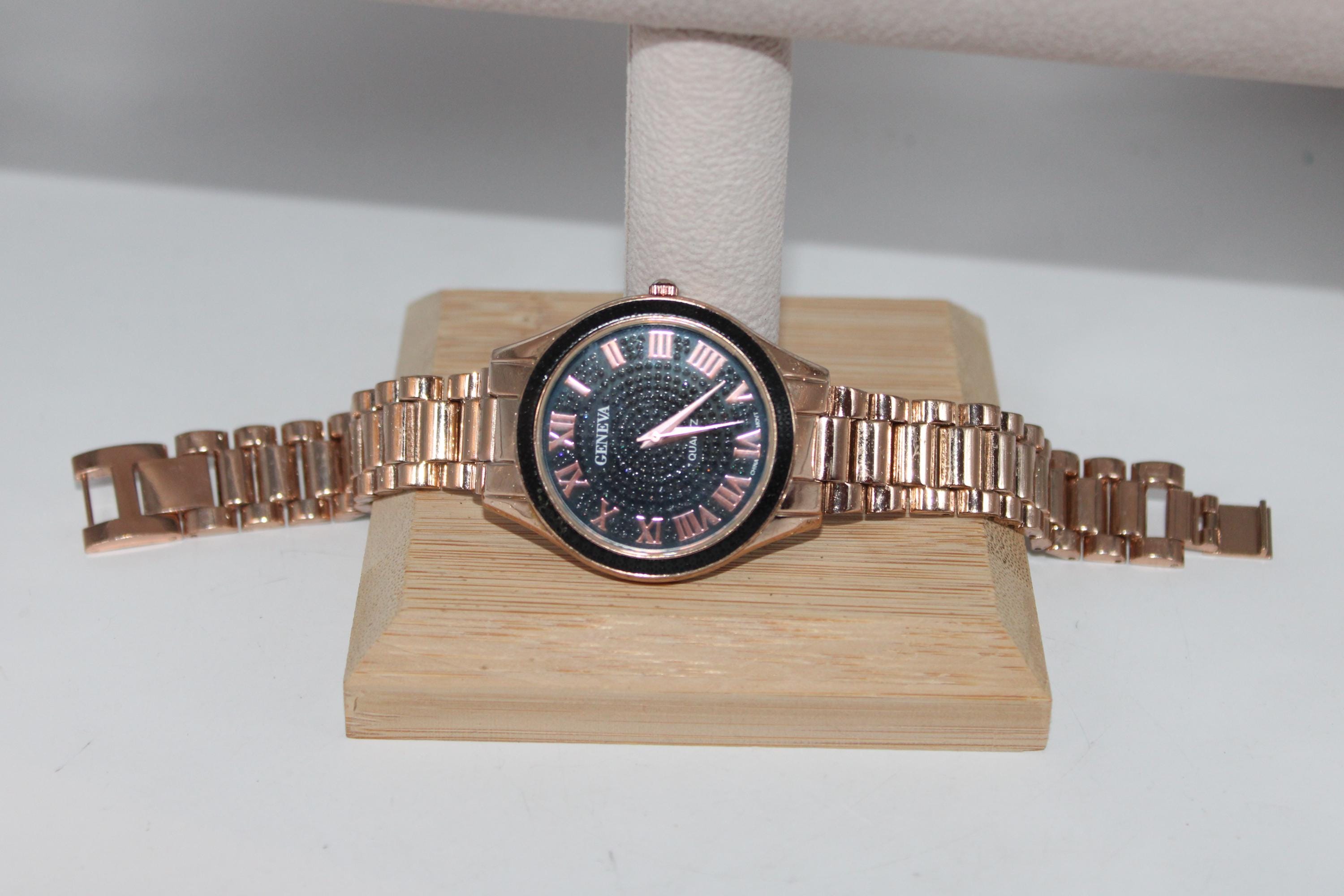 Gold tone Geneva watch Geneva women rose gold tone 40mm watch yellow | Mercari main image 4