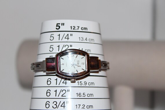 Vintage Rectangular Eikon Quartz Silver Linked Ba… - image 3