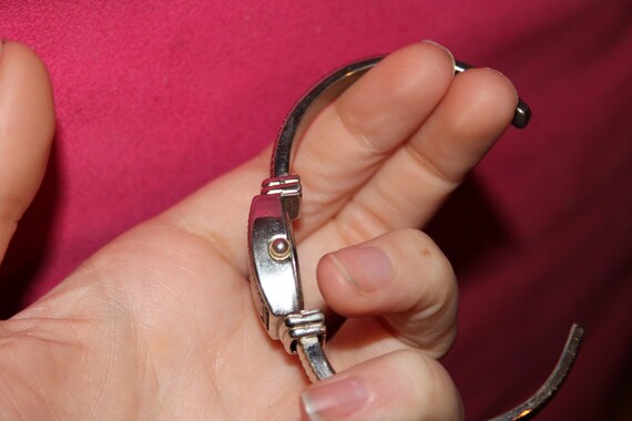 Vintage Studio Time Rectangular Silver Face Bangl… - image 8