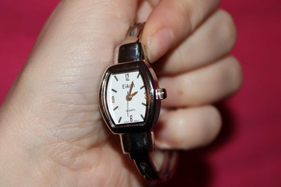 Vintage Rectangular Eikon Quartz Silver Linked Ba… - image 2