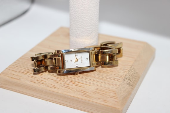 Working Gold Tone Rectangle Fossil Women Watch Qu… - image 8
