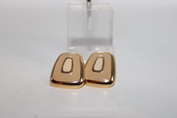 Vintage Napier Earrings Triangular Shape Gold Ton… - image 1