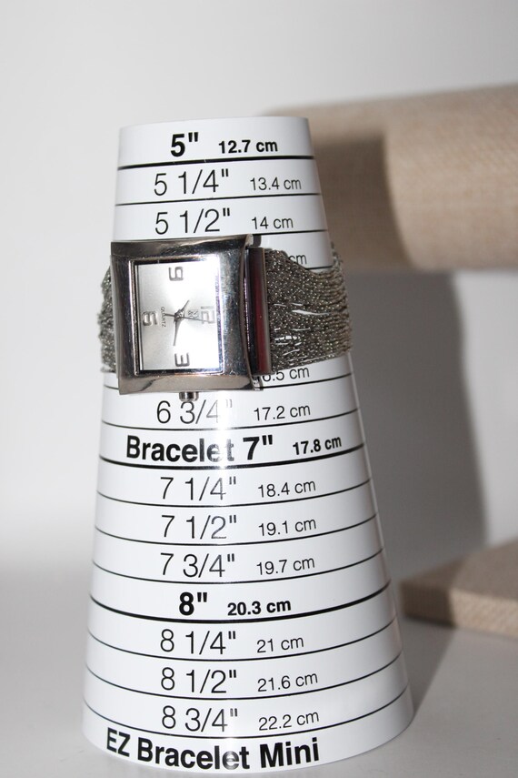 NY&C Quartz Watch Rectangular Silver Face Tinsel … - image 7