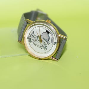 Vintage Cat and Mouse Watch - Etsy display picture 1