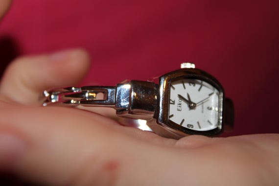 Vintage Rectangular Eikon Quartz Silver Linked Ba… - image 10