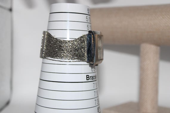 NY&C Quartz Watch Rectangular Silver Face Tinsel … - image 3