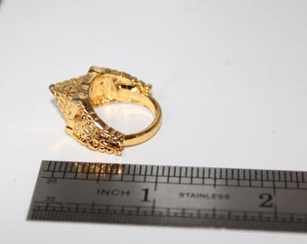 Vintage Gold Pyramid Ring Size 5 Approximate