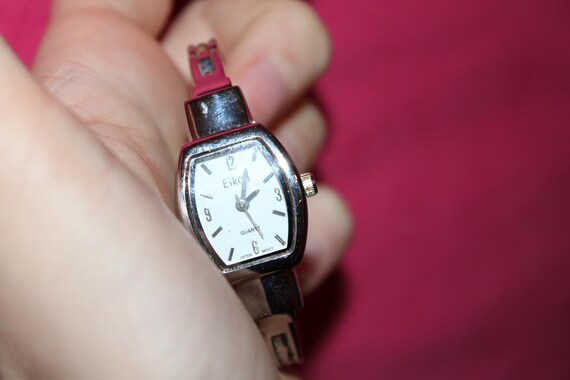 Vintage Rectangular Eikon Quartz Silver Linked Ba… - image 11