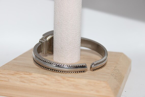 Vintage Studio Time Rectangular Silver Face Bangl… - image 5