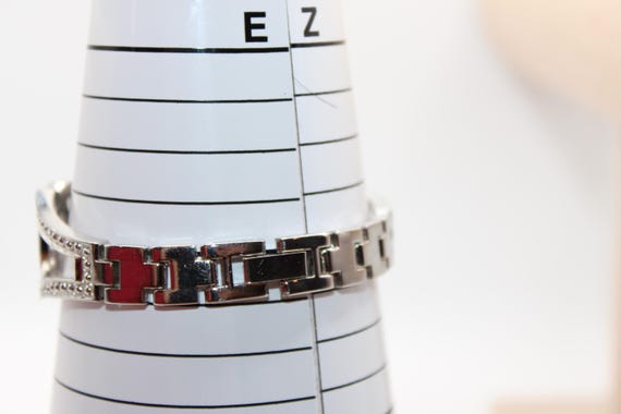 Vintage Rectangular Unbranded Rhinestone Face Met… - image 8