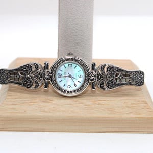 Studio Time Analog Wristwatch Silver & Iridescent Cuff Band Rectangular Face Studio time cuff - Gem main image 3