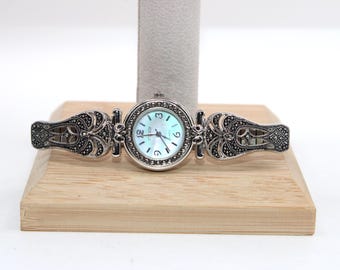 Vintage Studio Time Filigree Panel Silver Tone Watch New in Box