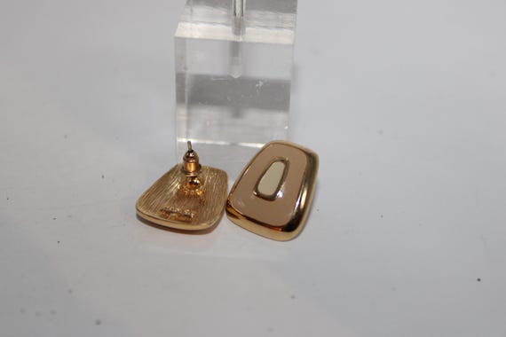 Vintage Napier Earrings Triangular Shape Gold Ton… - image 4