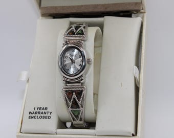 Vintage Gruen Precision Silver Tone Triangle Cabochon 