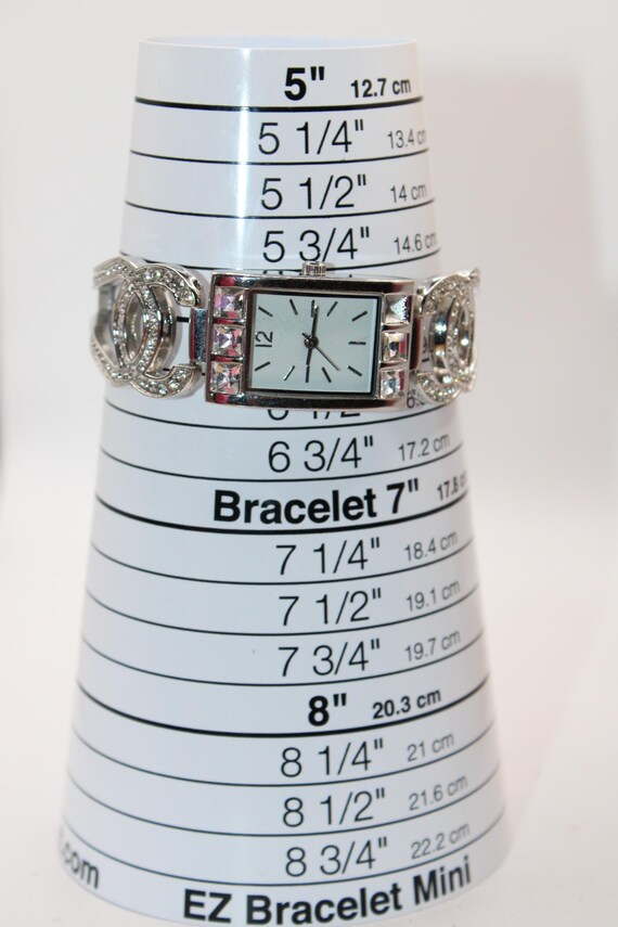 Vintage Rectangular Unbranded Rhinestone Face Met… - image 4