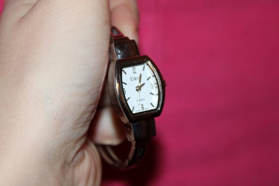 Vintage Rectangular Eikon Quartz Silver Linked Ba… - image 12