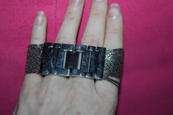 NY&C Quartz Watch Rectangular Silver Face Tinsel … - image 6