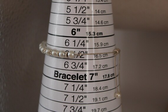 Adjustable Thin Silver Beaded Bracelet Size Black… - image 3