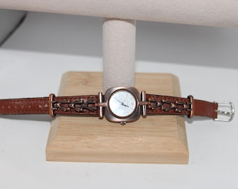 Vintage Braided Xandu Brown Black Leather Watch