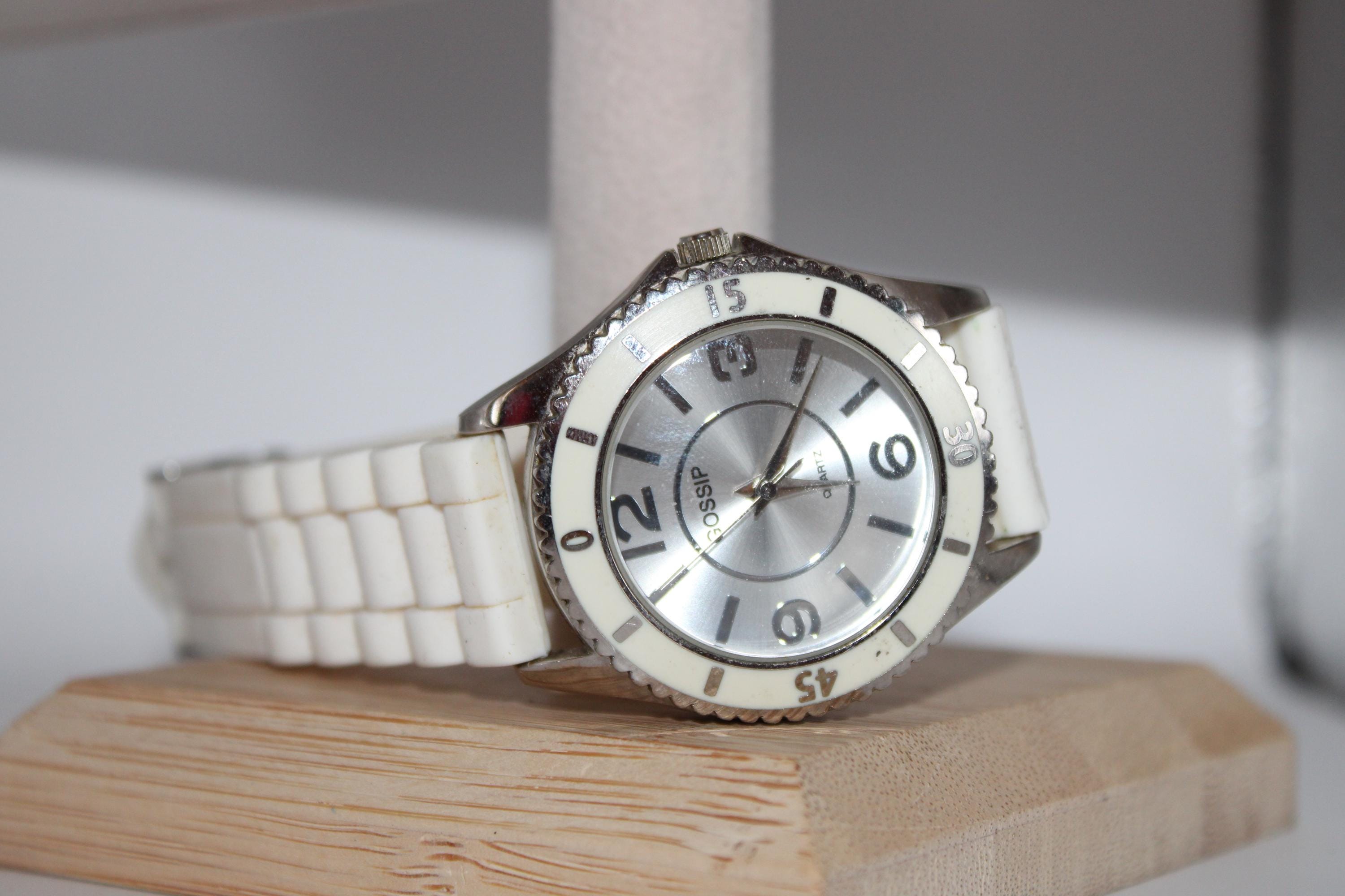 White Gossip watch with silver and crystal face Facet Strass Mother of Pearl Women main image 3