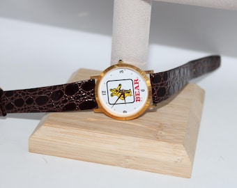 Image Watches Inc Bear Watch with Brown Alligator Band Promotional