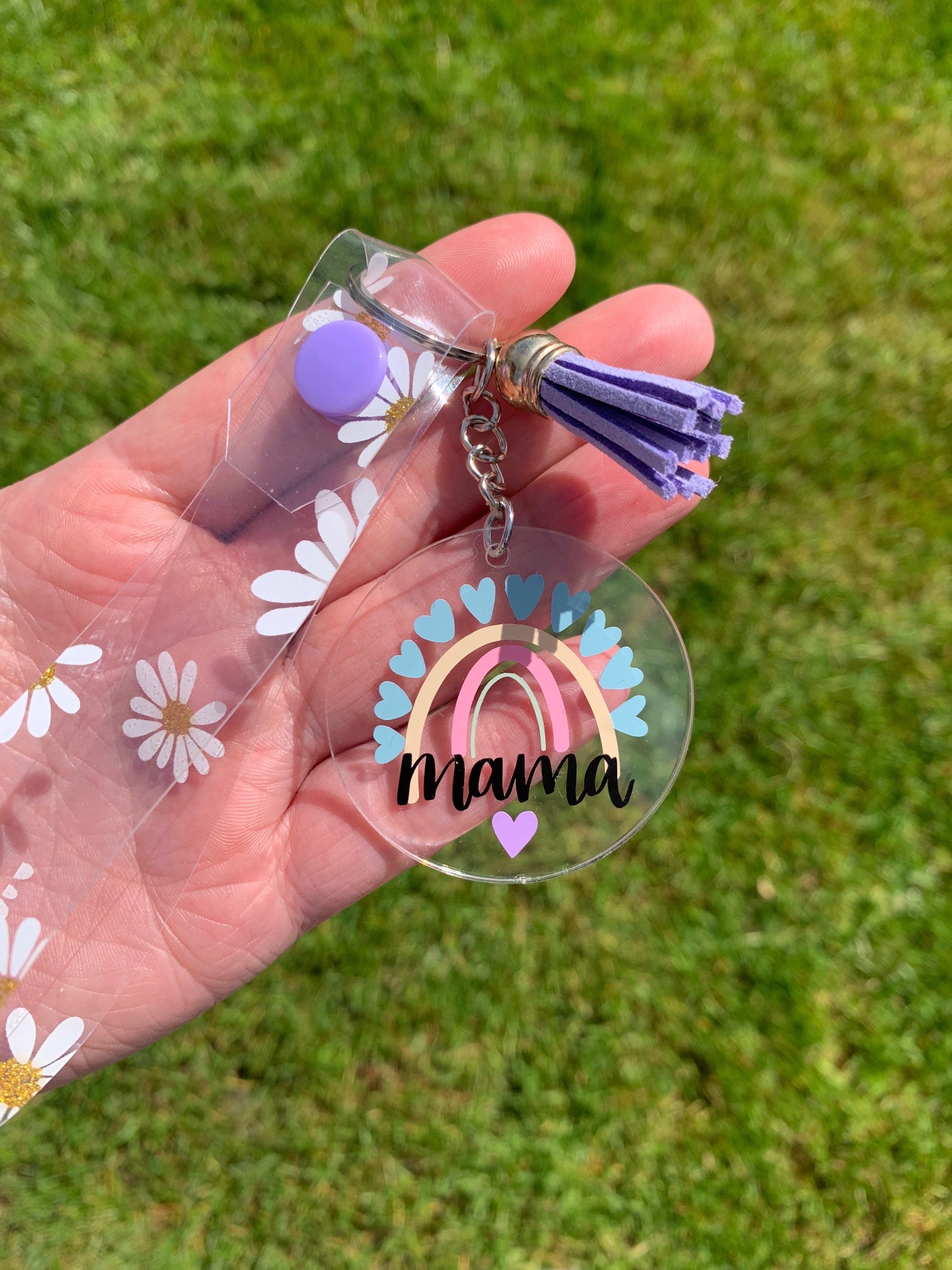 Key Rings Nanny Home Made Daisy Mamma/nanny Key Ring & Wristlet Strap - Etsy UK