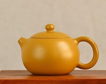 Yixing Pot fait main Xishi Zisha en or brut et boue vermillon d'une capacité de 130 ml, 9 trous d'évacuation d'eau